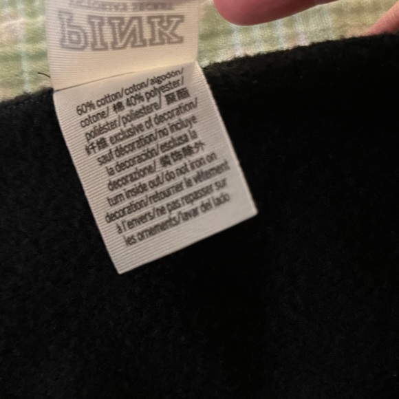PINK Victoria's Secret ~Black Sweatshirt with White Logo~XL - Picture 6 of 7